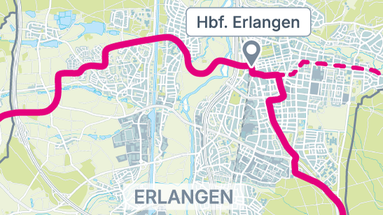 Die StUB-Strecke: Regnitzstadt