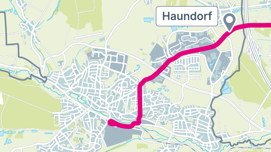 Die StUB-Strecke: Haundorf