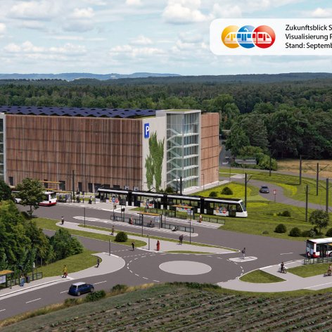Visualisierung der Park & Ride-Anlage Reutles (Nürnberg)