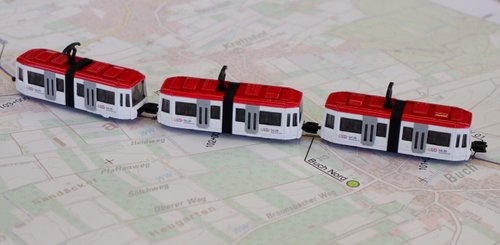 Modell der StUB auf Stadtplan