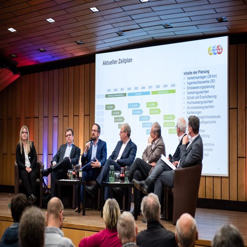 Infoveranstaltung 2023: Diskussionsrunde mit der Geschäftsleitung und den Stadtoberhäuptern