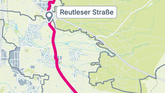 Die StUB-Strecke: Reutles