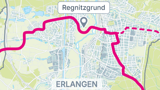 Die StUB-Strecke: Regnitzgrund