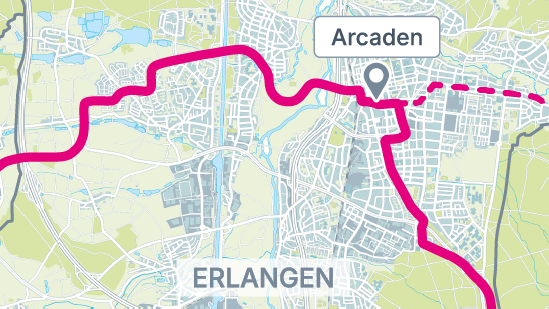 Die StUB-Strecke: Arcaden
