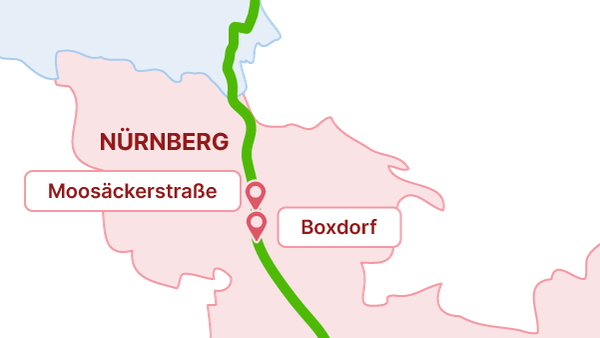 Die StUB-Strecke: Boxdorf