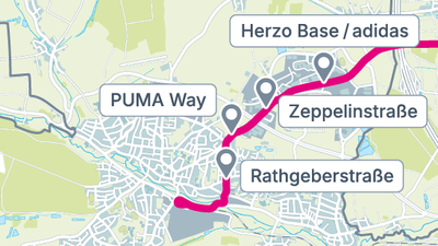 Die StUB-Strecke: Herzo Hase bis Rathgeberstraße