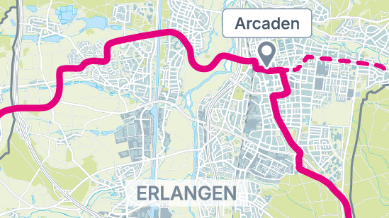 Die StUB-Strecke: Arcaden