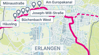 Die StUB-Strecke: Büchenbach