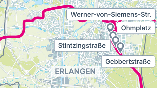 Die StUB-Strecke: Nürnberger Straße