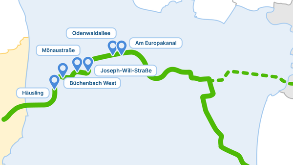 Die StUB-Strecke: Büchenbach