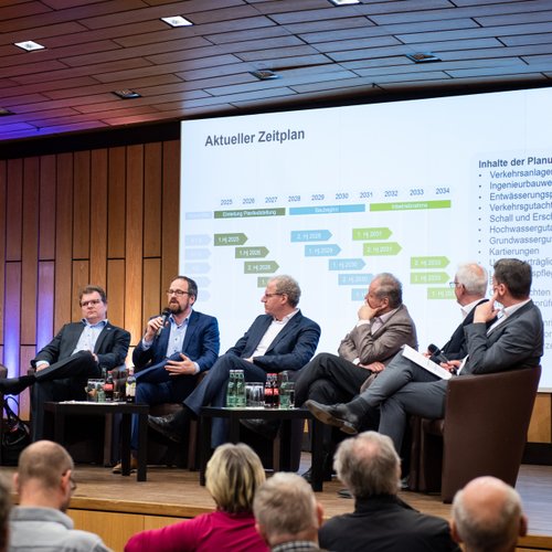 Infoveranstaltung 2023: Diskussionsrunde mit der Geschäftsleitung und den Stadtoberhäuptern