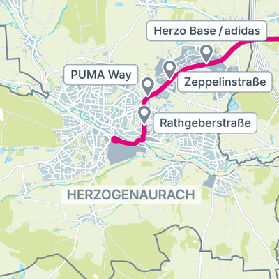 Die StUB-Strecke: Herzo Hase bis Rathgeberstraße