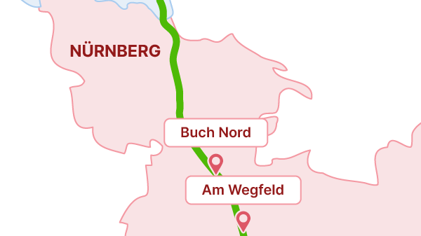 Die StUB-Strecke: Am Wegfeld