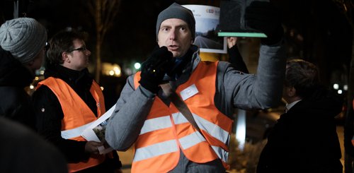 Lokalforum Erlangen Süd 2019: Florian Gräf (ehemaliger Technischer Leiter des ZV StUB) erklärt den Streckenabschnitt