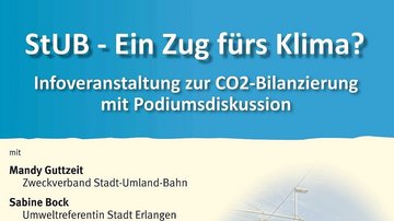 Veranstaltungsplakat: „StUB - Ein Zug fürs Klima?“