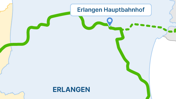 Die StUB-Strecke: Regnitzstadt
