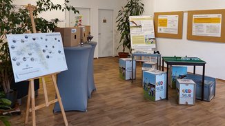 Blick in die Ausstellung des Klimaschaufensters
