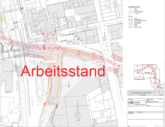 Planungen der Unterführung unter der DB