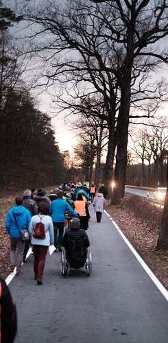Lokalforum Erlangen Süd 2019: Die Teilnehmenden laufen entlang des Streckenabschnitts