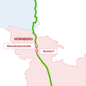 Die StUB-Strecke: Boxdorf