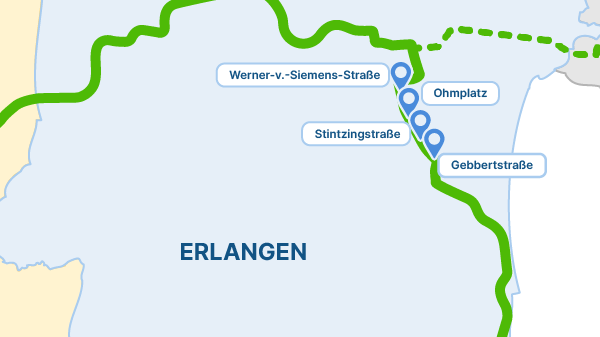 Die StUB-Strecke: Nürnberger Straße